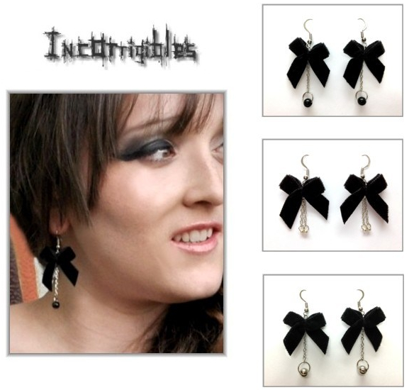 Boucles d'oreilles Boucles Velours Noir